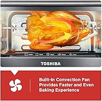 Vista 3 de Toshiba AC25CEW-BS - Horno tostador digital y horno microondas EM131A5C-BS con sensor inteligente, interior fácil de limpiar, modo ecológico