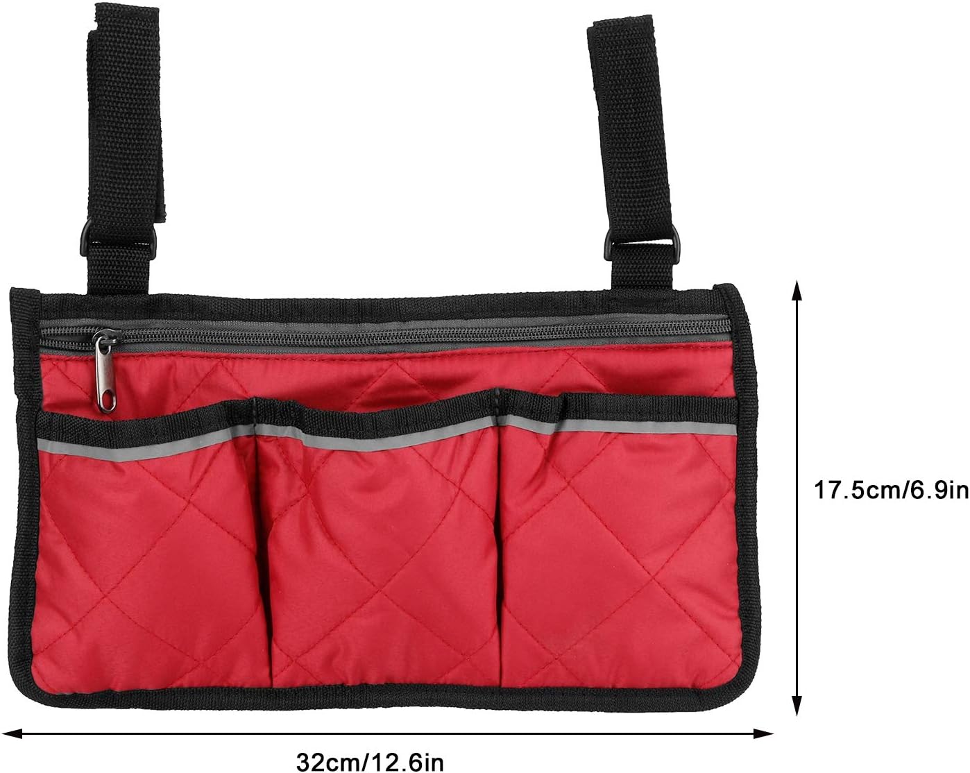 Multifunctional Wheelchair Side Storage Bag Office Chair Suspension Stationery Storage Bag with Light Cord Zipper Can Be Hung on The Side of The Chair Back(Burgundy) : Home & Kitchen