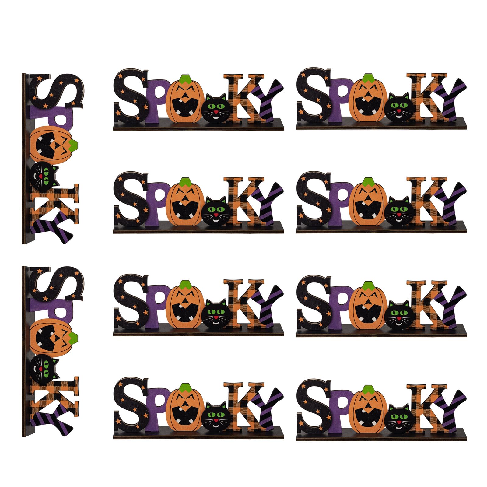 Jazuaiao B Halloween Themed Wood Pieces Halloween Celebration Wood Letter Figures With Realistic Detailing For Decoration Ornament