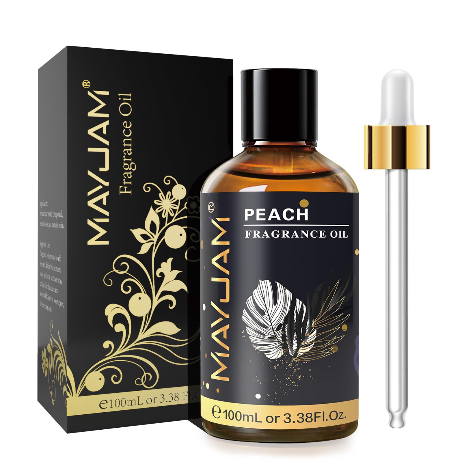MAYJAM Olio Essenziale di Pesca 100ml, Olio Di Fragranza Premium Per Diffusori di Olio Essenziali, Aromaterapia, Casa, Bruciatore Di Olio