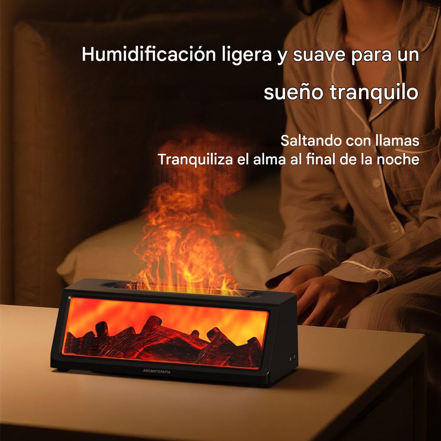 Diffusore di oli essenziali, diffusore di aromi multifunzionale | umidificatore ad ultrasuoni con lampada notturna in carbonio, stile stufa, per scrivania, soggiorno, camera da , bagno,