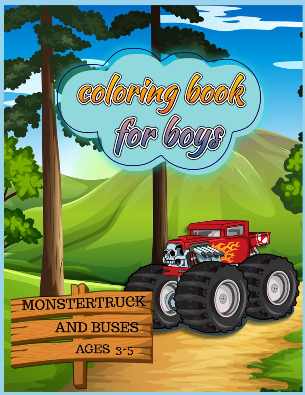 Coloring book for boys: Big wheel Beasties