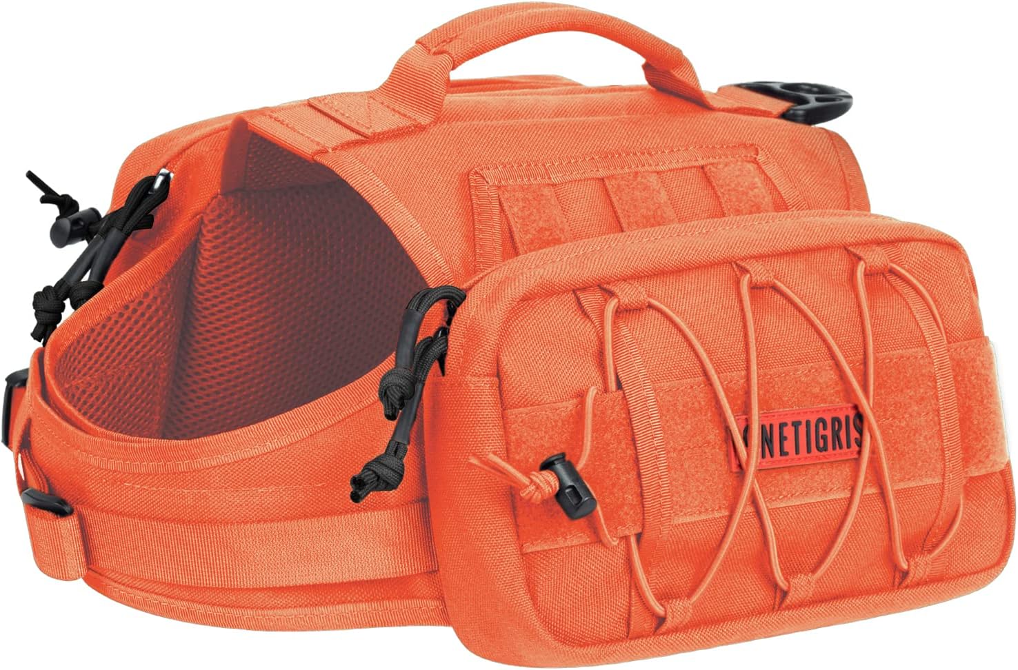 ONETIGRIS Dog Backpack for Medium & Large Dogs, Nylon Backpack for Dogs Tactical Pet Backpack with Side Pockets for Hiking Walking Training Running (Orange, Medium) ONETIGRIS Dog Backpack for Medium & Large Dogs, Nylon Backpack for Dogs Tactical Pet Backpack with Side Pockets for Hiking Walking Training Running (Orange, Medium)