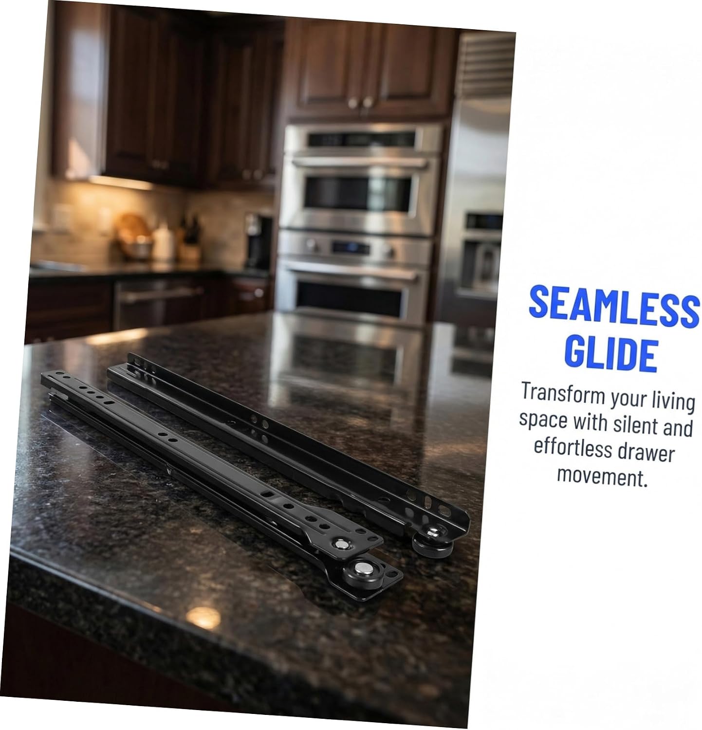 PATKAW Soft Close Bottom Mount Drawer Slides Iron Material Inch 2 Sets with Smooth Sliding and Sturdy Support Two-Section Slide Rail for Cabinets and Dressers for Bedrooms and Offices