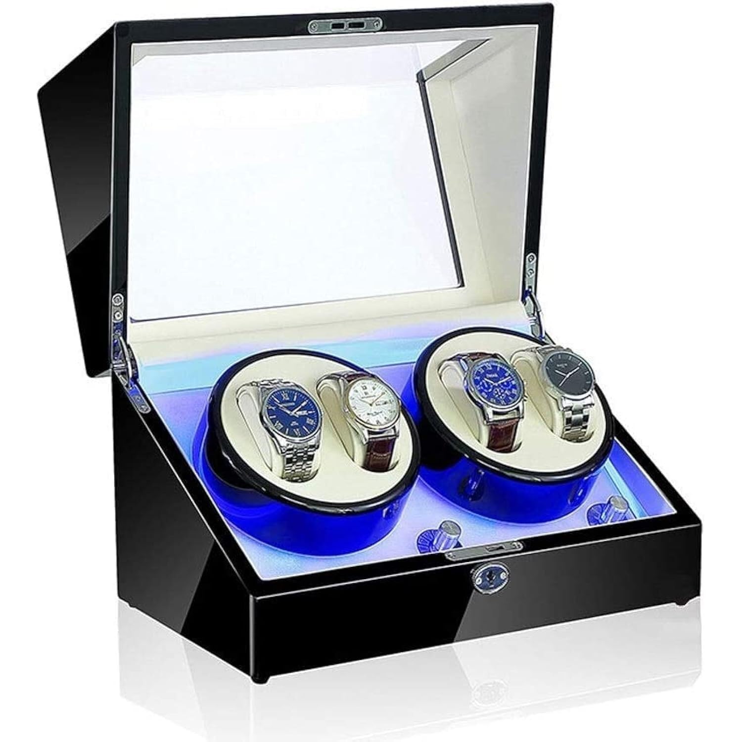 Caja para Dar Cuerda a 4 Relojes automáticos ideal para organizar su vestidor o despacho