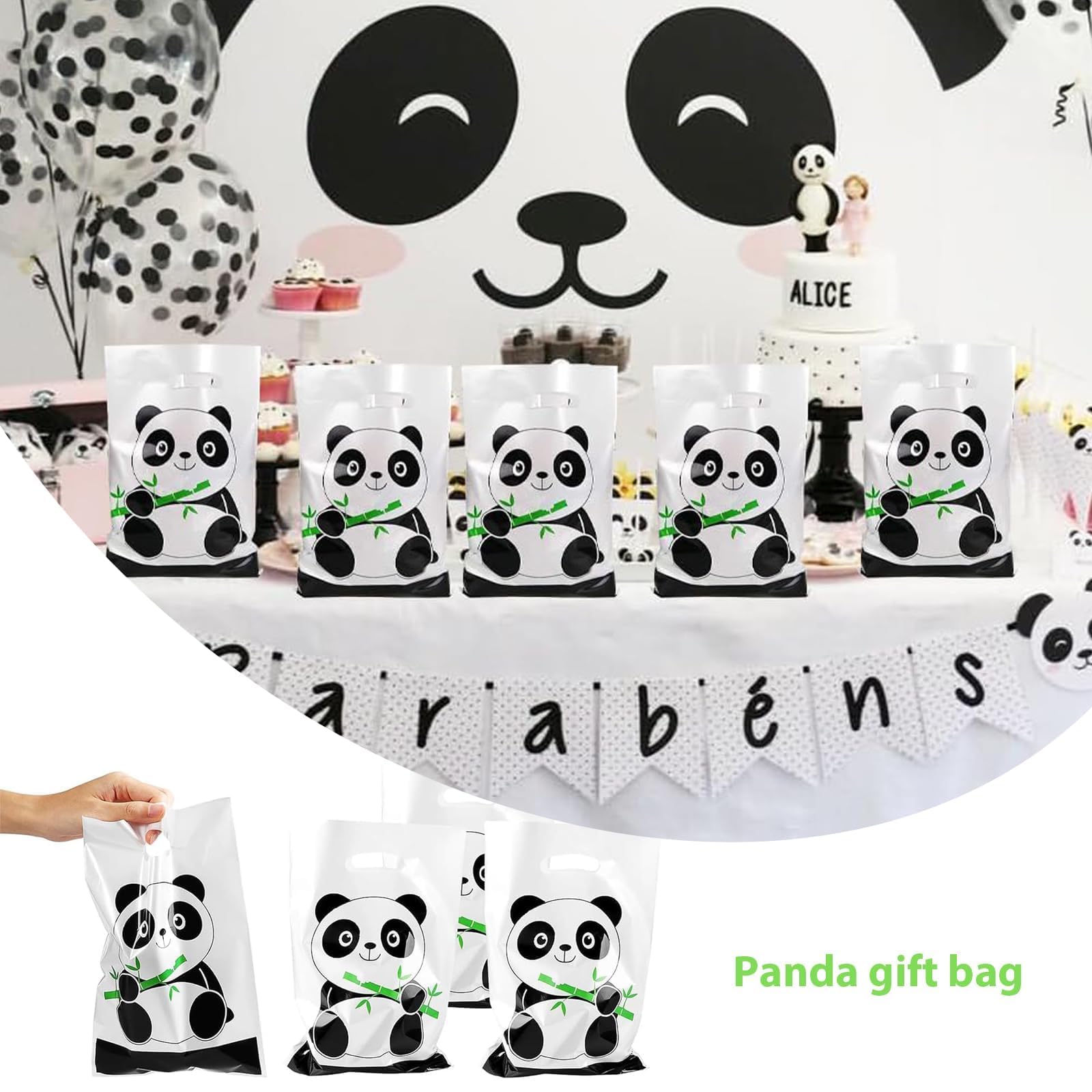 30 Stück Geschenktüten Aus Kunststoff - Panda Design, Perfekt Für Geburtstage, Babypartys & Süßigkeiten