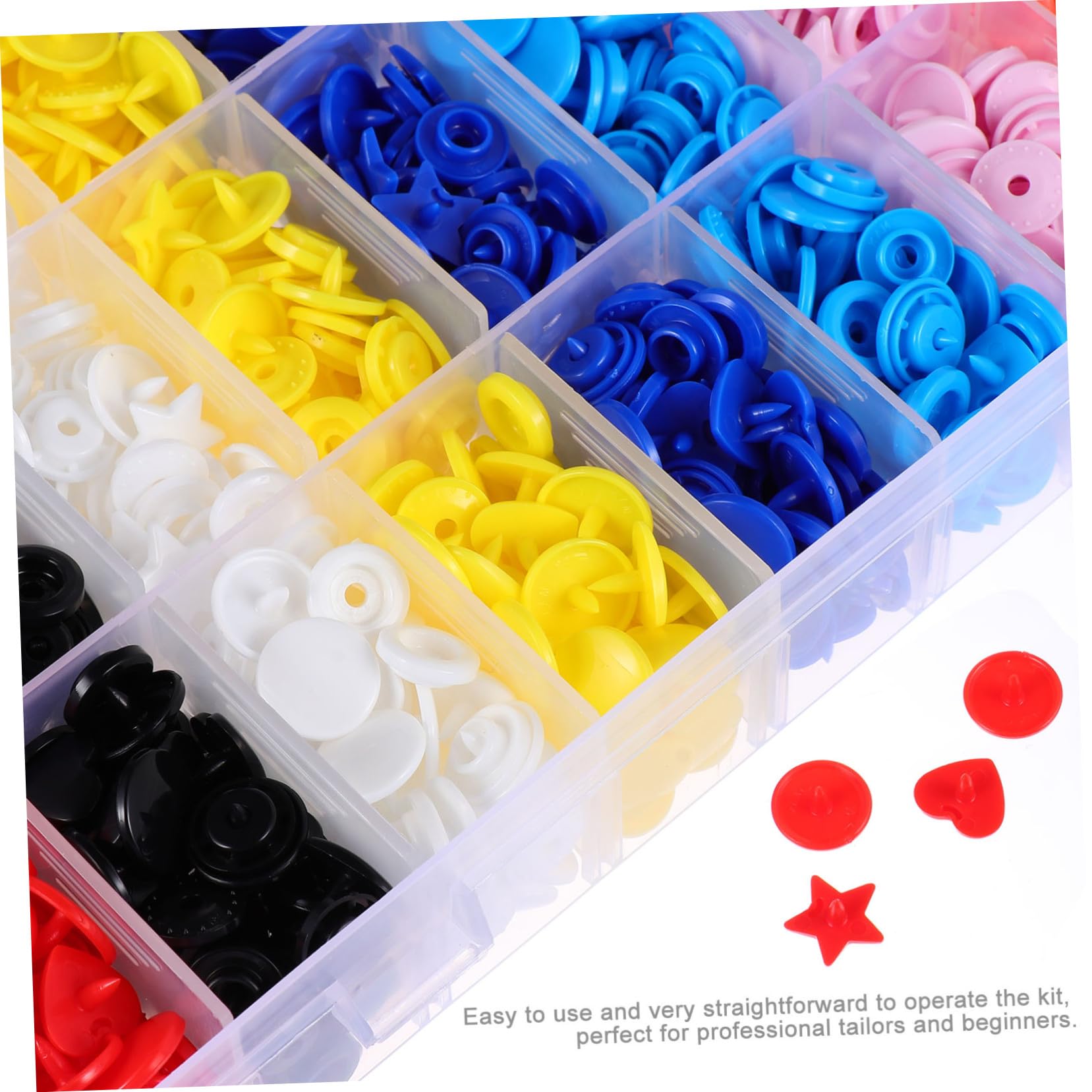 Gatuida Kit 360 Bottoni Pressione in Plastica a Forma di Stella, Facile da Usare e Adatto per Professionisti e Principianti, per Asciugamani e Bavaglini