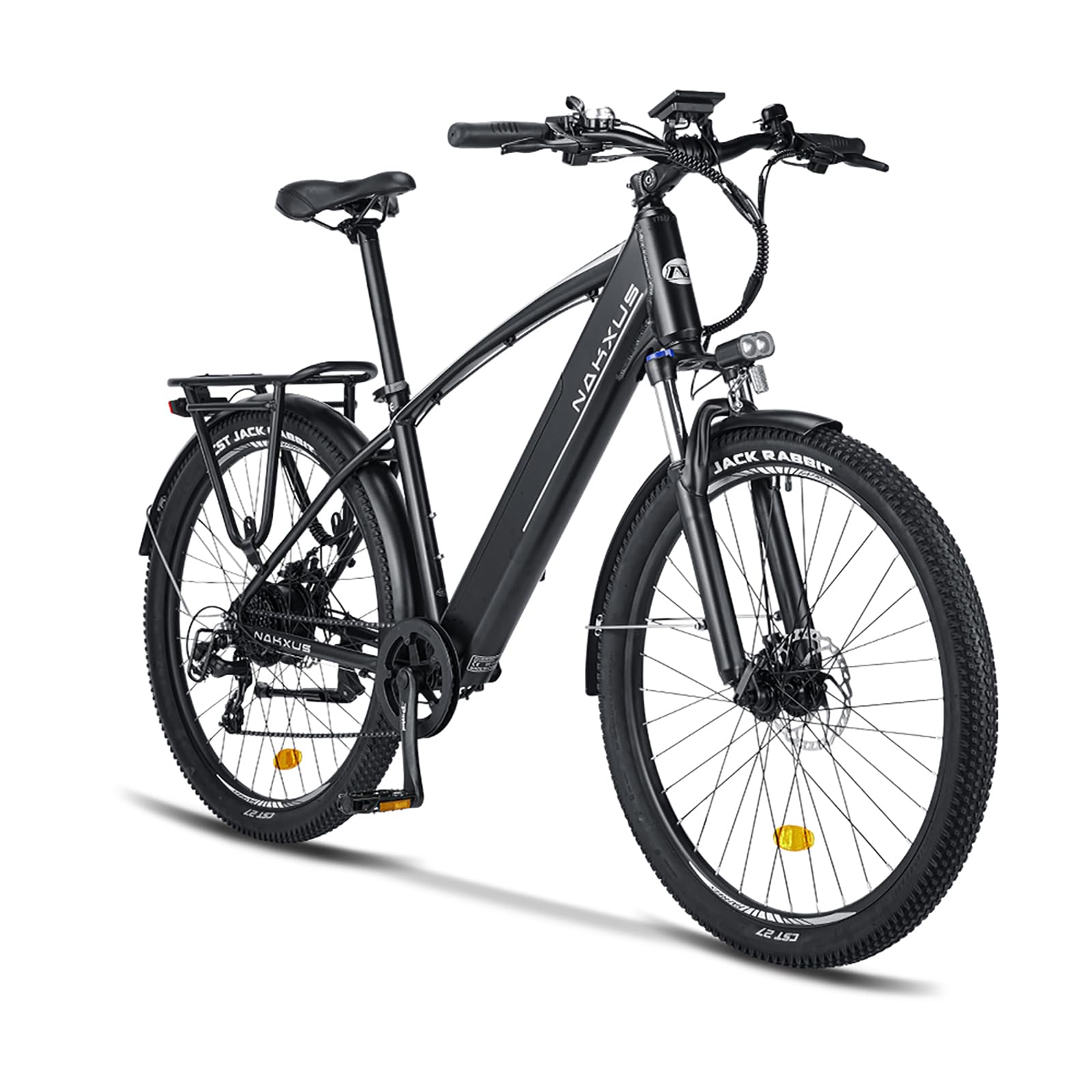 27M204 Vélo électrique pour homme, 27,5", gris, moteur sans balais 250 W, batterie 36 V 13 Ah, 25 km/h, écran LCD avec contrôle par application, portée jusqu'à 100 km, portée jusqu'à 100 km