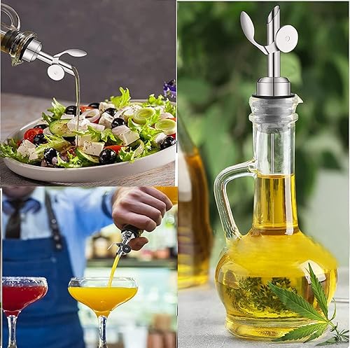 Miniatura 9 de DMOKJER 3 boquillas dispensadoras de aceite de oliva, boquillas de vertido, boquillas de acero inoxidable con peso para verter alcohol, boquilla de