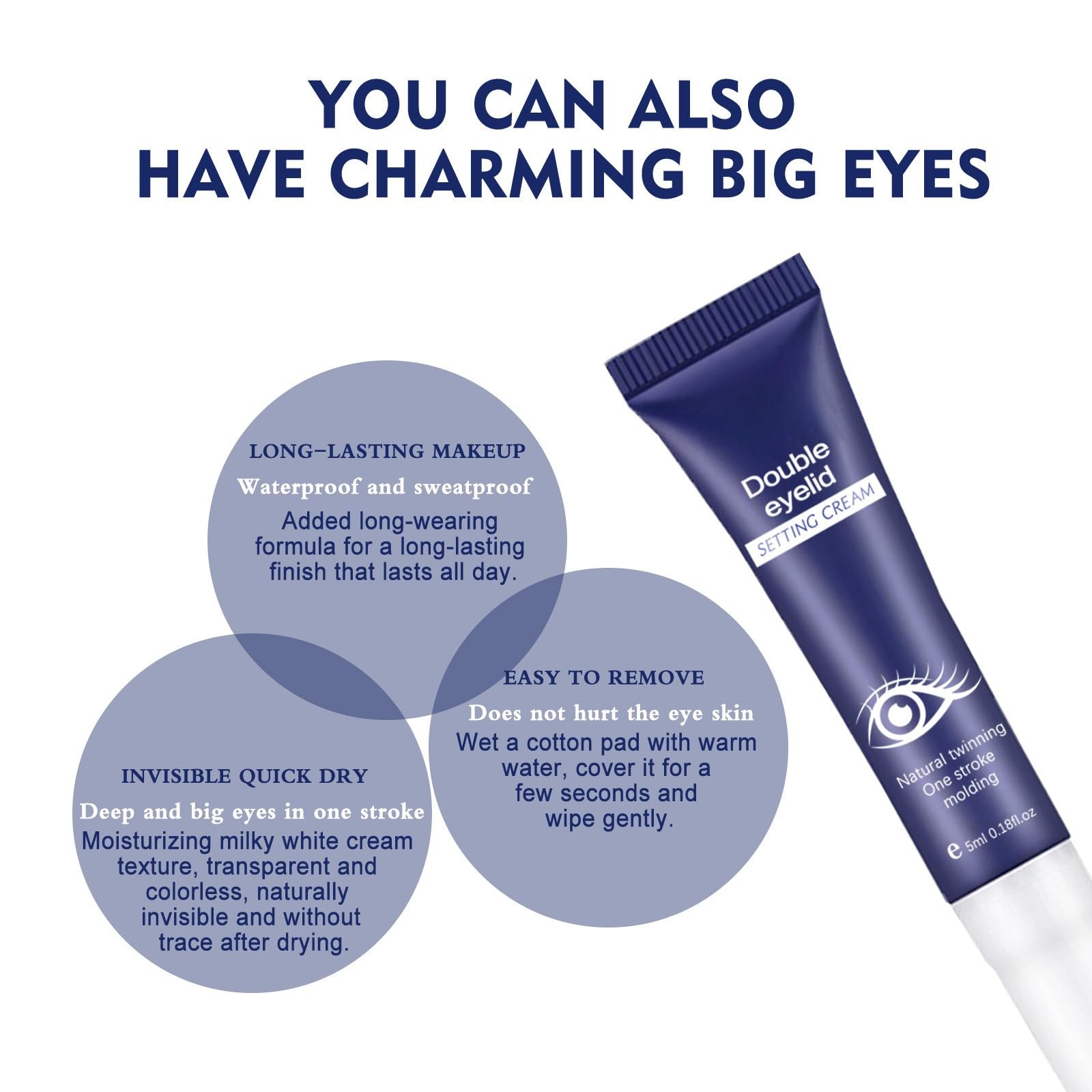 2PCS Eyes Big Lifting Eyelid Defining Cream,Instant Eye Lift for Hooded Eyes,Long Lasting& Waterproof,Invisible& Natural,Double-Fold Eyelid Cream for Hooding,Sagging,Uneven or Single Eyelids - Image 4