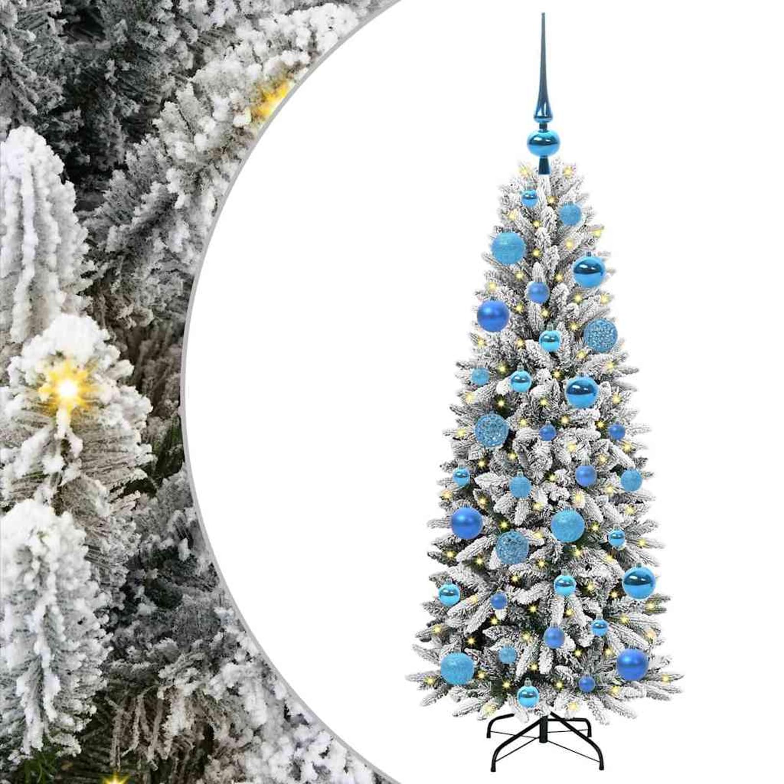 Gecheer Albero di Natale Bianco LED, 53 cm, Realizzato in PVC, Decorazioni festive, Atmosfera accogliente, per Interno ed Esterno