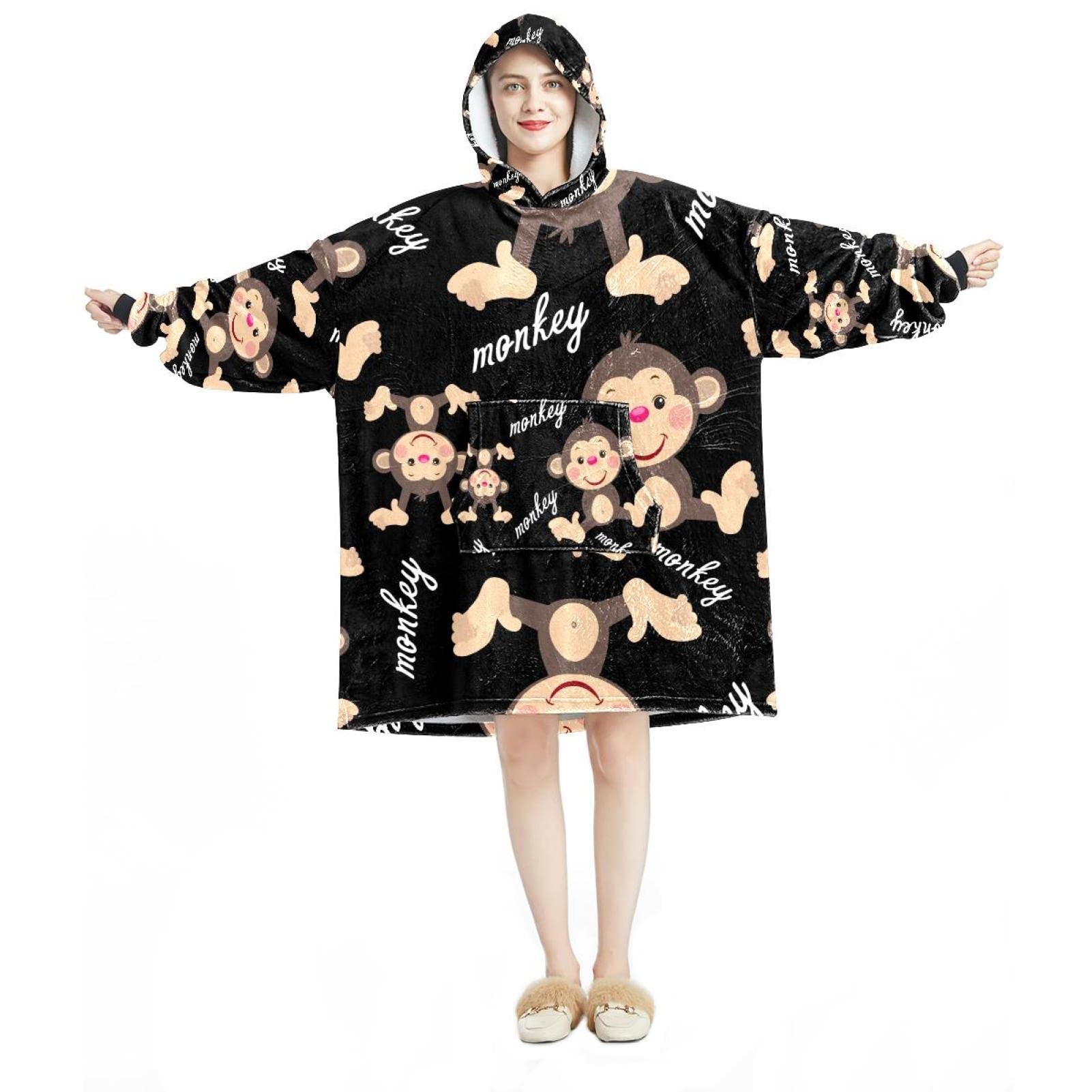 Sweat à capuche surdimensionné en flanelle de qualité supérieure et Sherpa