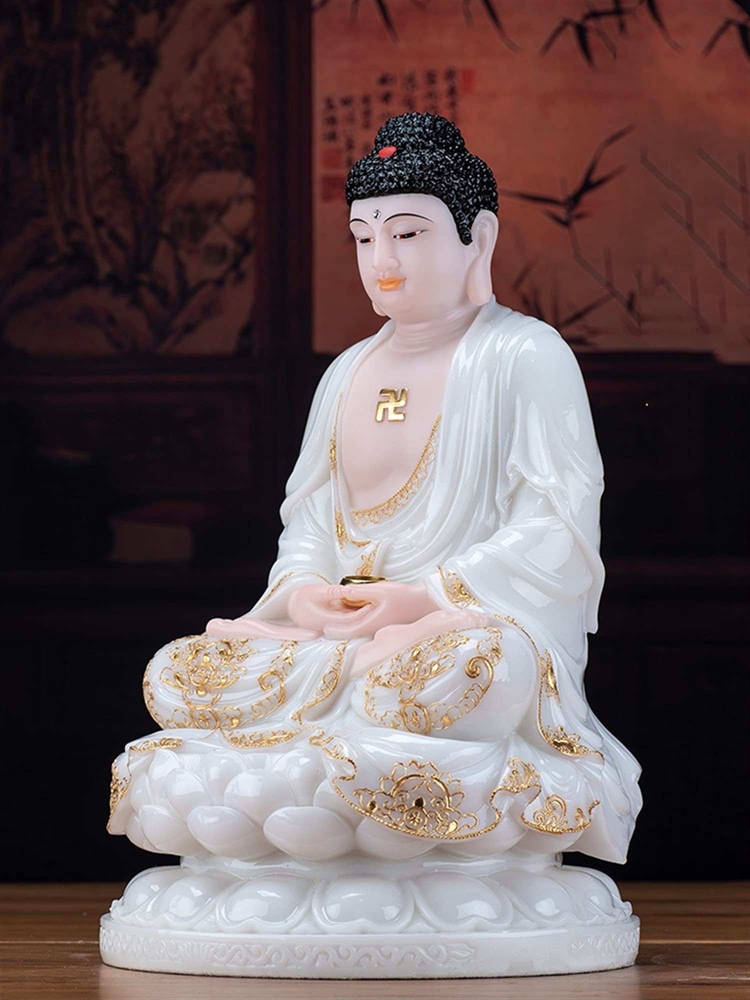 buddha statue 40CM Large Altar Shop Worship High Grade Jade