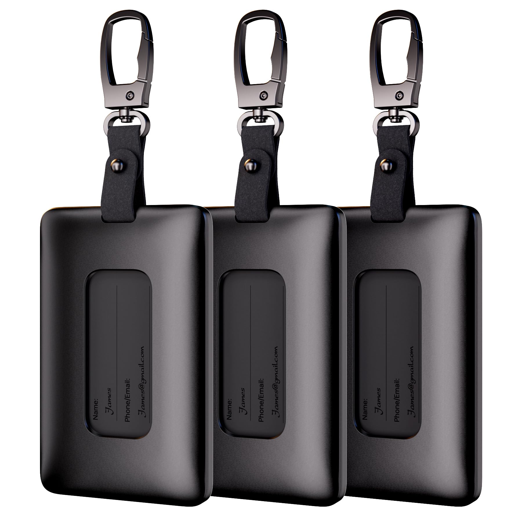 3-Pack Air Tag Luggage Tag & Tesla Key Card Holder – Shatterproof Anti-Lost Case for Apple Air Tag for Travel, Suitcase, GPS, Tesla Card Key Holder
