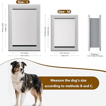 Ownpets Dog Flap for Wall & Door Double Flap for Wall Thickness of 3-18.5 cm Aluminium lockable sliding plate robust