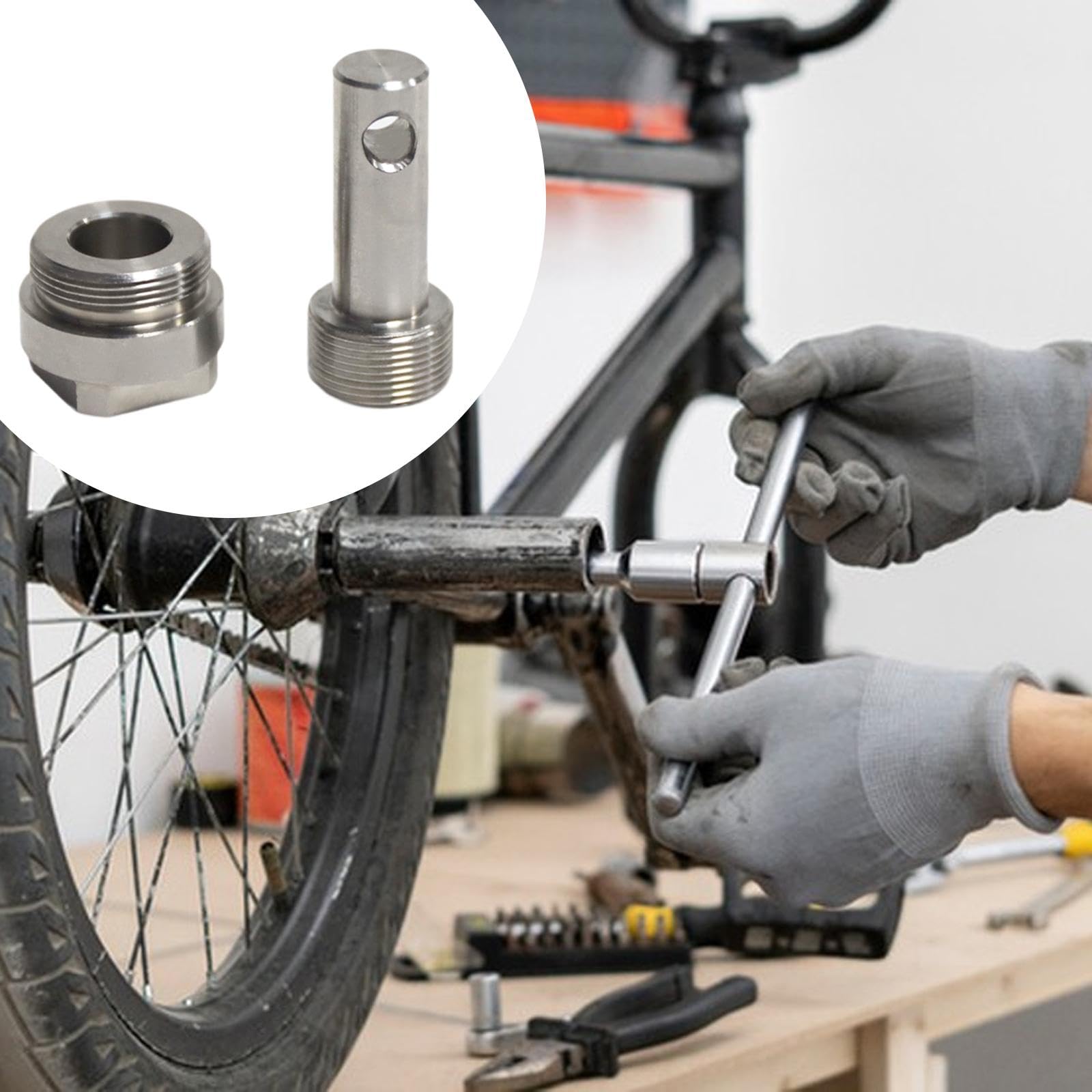 Kit de herramientas para extracción de manivela de bicicleta, herramienta de extracción de plato de acero inoxidable para bicicletas de montaña y carretera