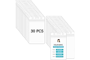 Vertical ID Card Name Tag Badge Holder with Waterproof Resealable Zip