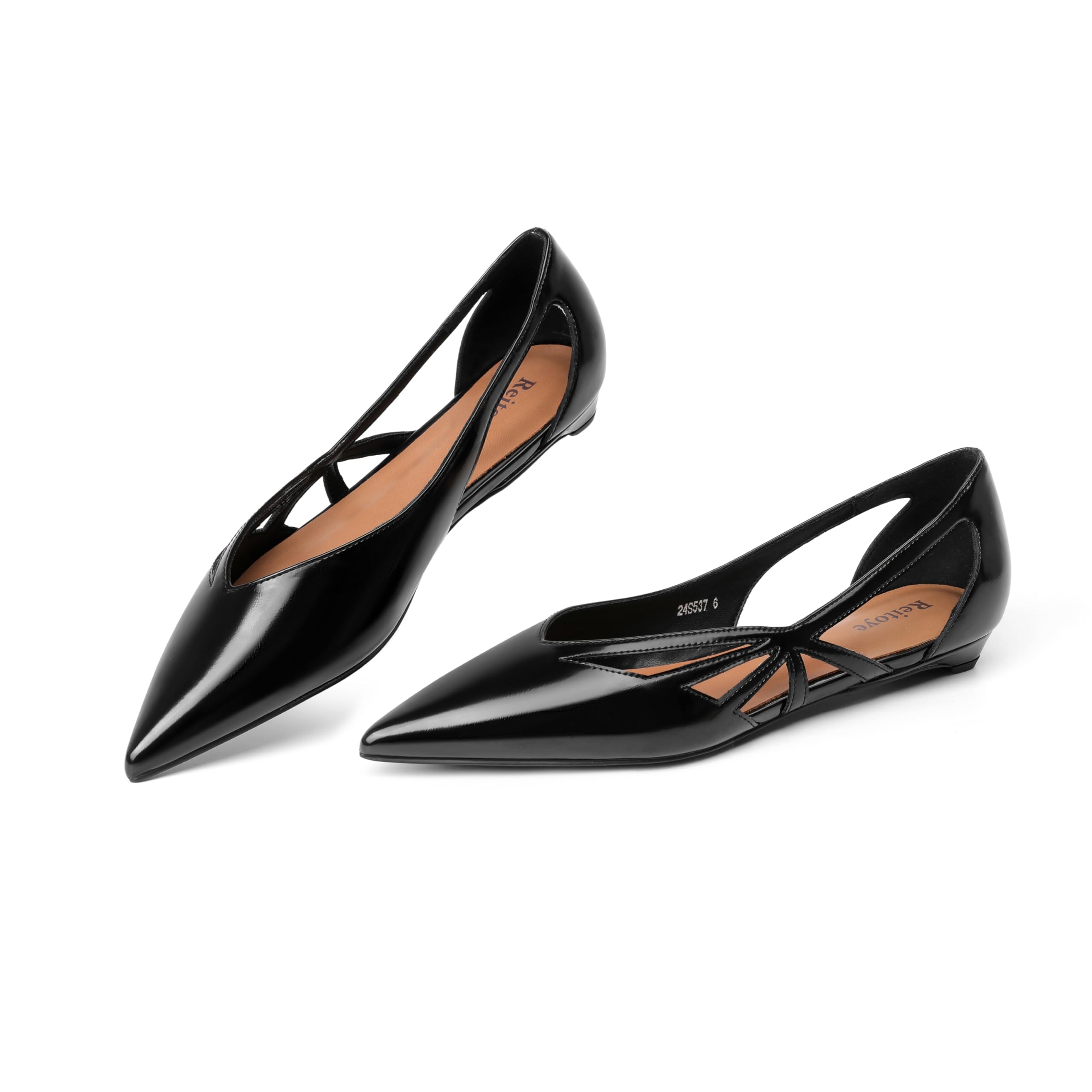 Reitoye Flats for Womens Closed Pointed Toe Ballet Flat Comfortable Dressy Work Slip On Casual Shoes Womens Flats