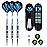 sanfeng Darts Plastic Tip Set Rainbow Blue Color 21g for Electronic Dart Board with 50 Rubber O-Rings 6 Shafts Flights Extra 50 Replacement Soft Tips Accessories