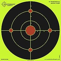 Vista 2 de Splatterburst Targets - Objetivo de salpicaduras de diana múltiple de 12 pulgadas - Ve fácilmente tus disparos estallar amarillo fluorescente