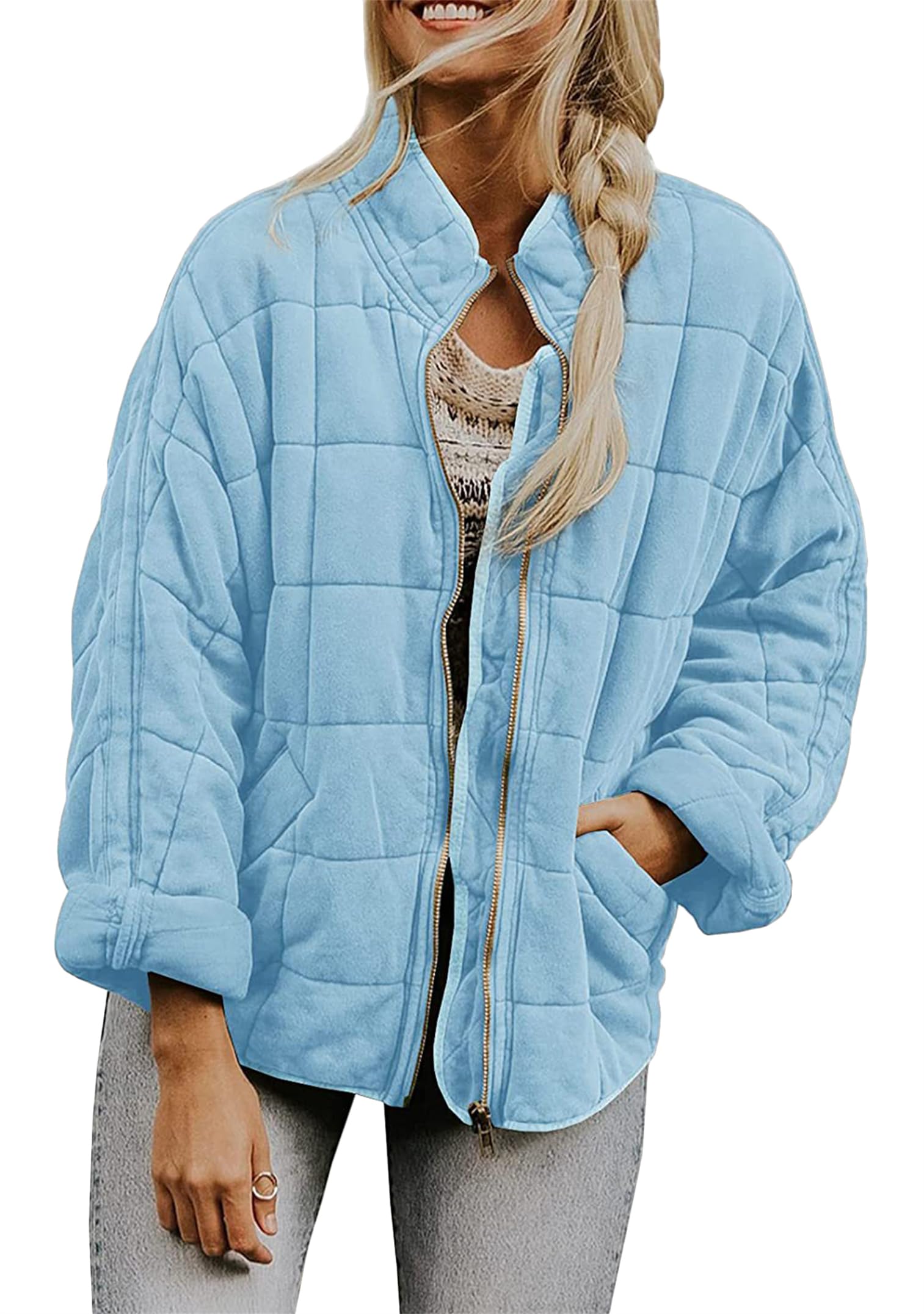 Donna Sci Invernale Monopetto Zip Giacca Leggera Manica Lunga Giacca
