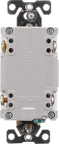 Miniatura 4 de Eaton GFCI - Receptáculo dúplex de autocomprobación 15A -125V resistente a manipulaciones y a la intemperie con placa de pared de tamaño estándar,
