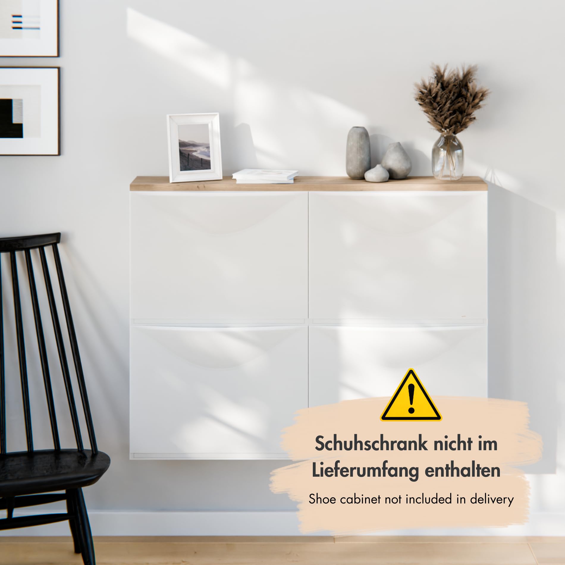 Holzplatte für Trones Schuhregal - 1, 2 oder 3 nebeneinander, Deckplatte im Stil Artisan Eiche, Holzbrett für Kunststoff Schuhschrank (für 2 Trones (1026 x 159mm))