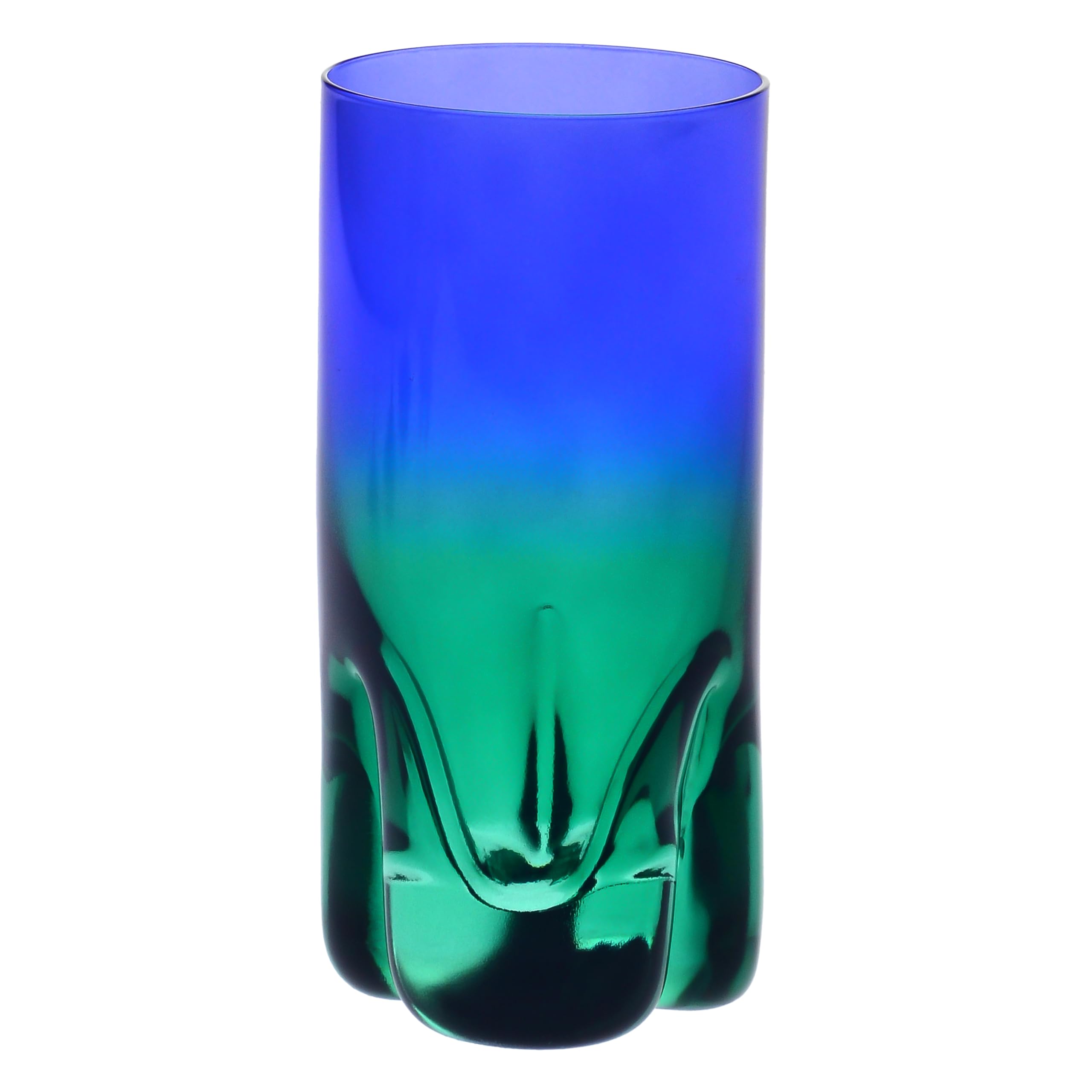 Krosno – Vasos para Bebidas, Agua y Zumos 300 ml – Set de 4 unidades en 4 colores diferentes – Colección Aurora – Cristal sin Plomo – Pintados a Mano