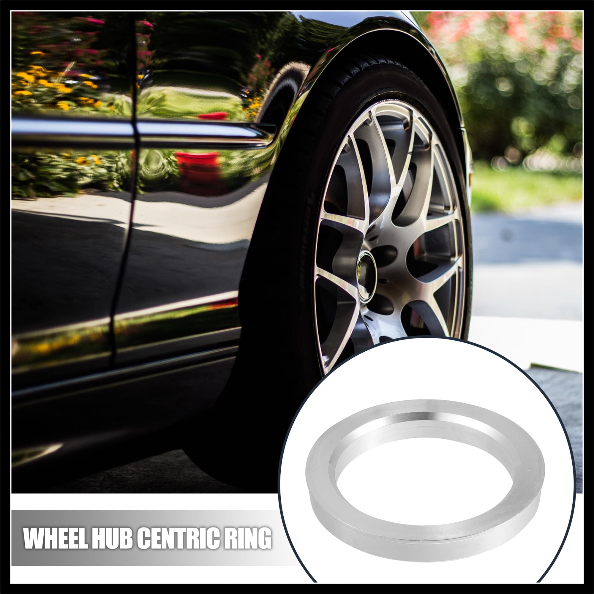 Hihaha 2pcs OD 78.1mm to ID 60.1mm Aluminium Alloy Car Hub Centric Rings Wheel Bore Center Spacer Durable Material
