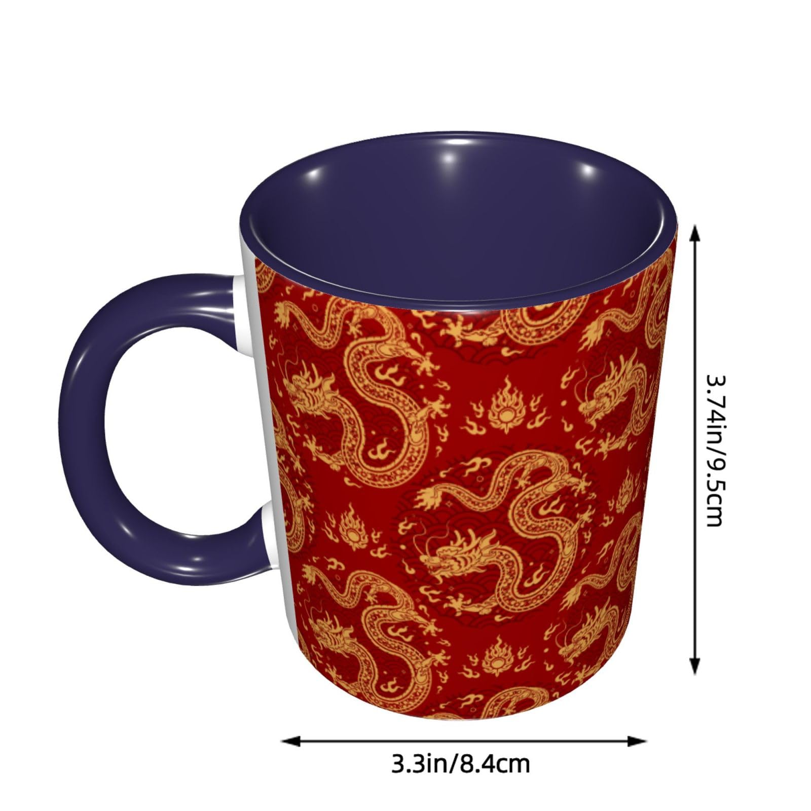 Amazon.co.jp: マグカップ 龍 ドラゴン柄 赤 コーヒーカップ