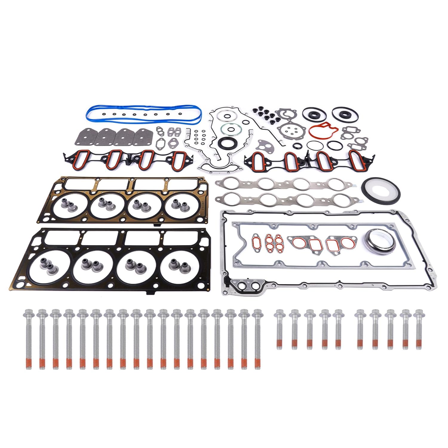 5.3 Full Cylinder Head Gasket Set with Bolts Replacement for Buick Rainier Chevy Silverado Suburban Tahoe GMC Savana Sierra Yukon 5.3L Engine ES72220 CS9284