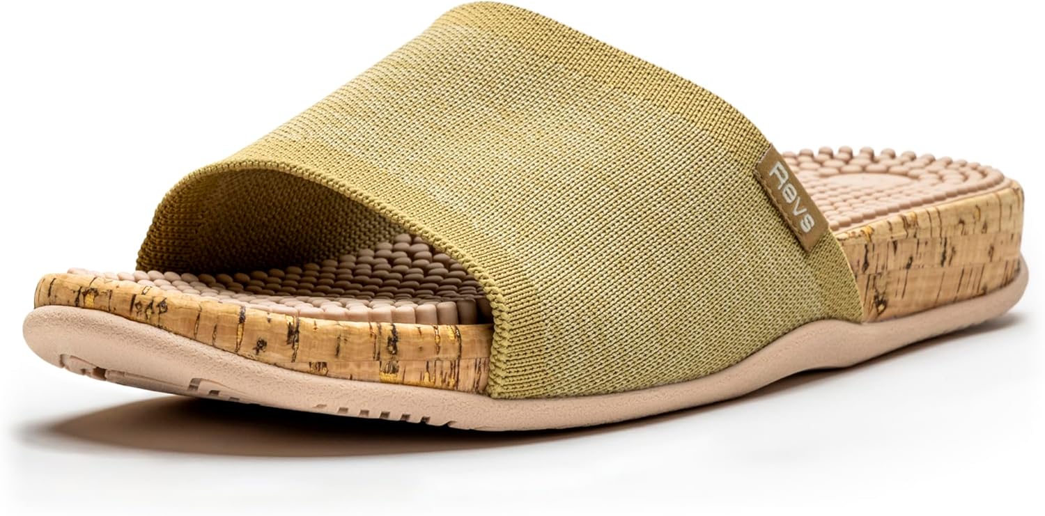 Revs Premium Reflexology Massage & Acupressure Sandals, Vegan. Shock Absorbing, Cushion Sole with Orthotic Arch. Improve your immune system, circulation, sleep, eliminate toxins, enjoy more energy