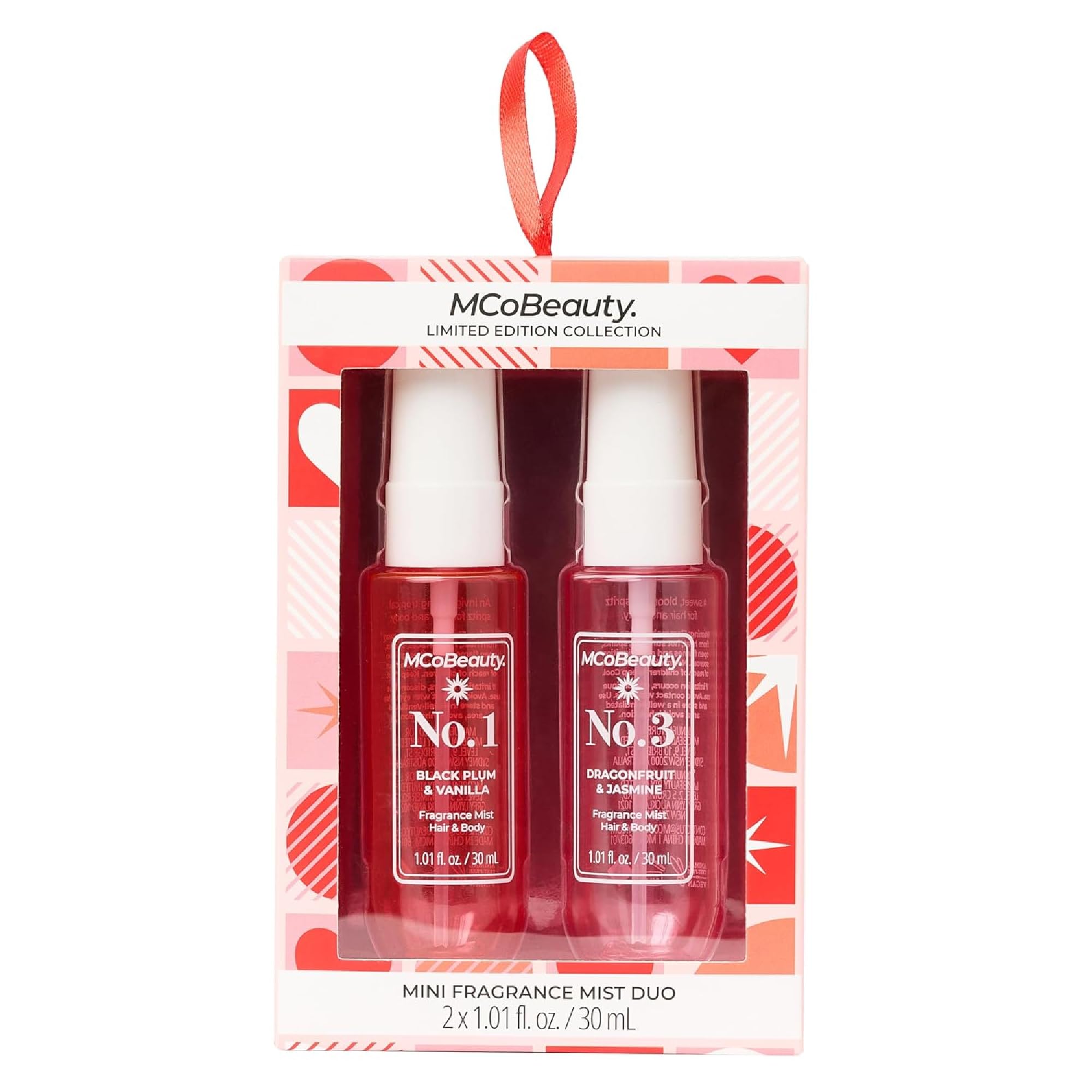 MCoBeauty - Mini Fragrance Mist Duo, No. 6 & No. 7, Limited Edition Travel-Size Body & Hair Perfume Sprays with Tropical Coconut & Guava Scents - Holiday Collection, Cruelty Free Fragrance Gift Set