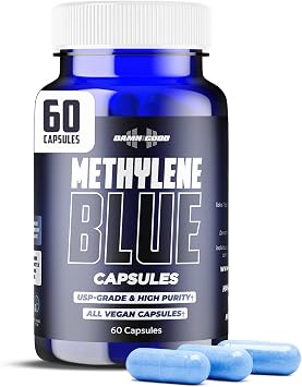 DAMN GOOD The Hodge Twins Ultra Methylene Blue Capsules - Pharmaceutical Grade Supplement - 10mg USP Grade - Vitamin C, for Brain Health, Focus, Energy