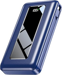 Portable Charger Power Bank 50000mAh, PD 22.5W Fast Charging Battery Pack with Built-in Cables & Flashlight, Large Capacity Travel Camping Essential Portable Phone Charger for iPhone, Samsung, iPad