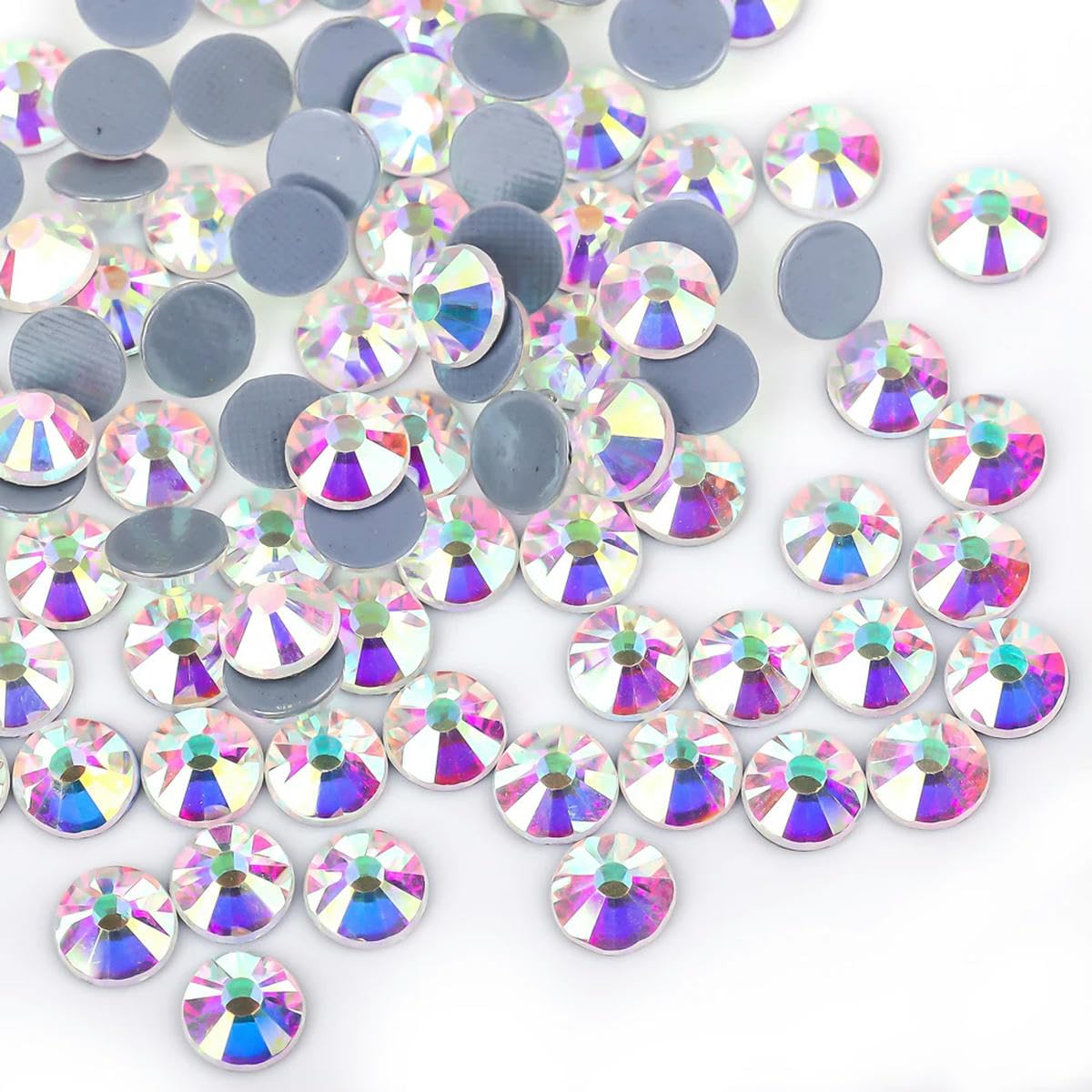 CIVIOOH Glitter Crystal AB Rhinestones SS3-SS50 Non-HotFix FlatBack Strass Fabric Garment Nail Art Rhinestones Decorations