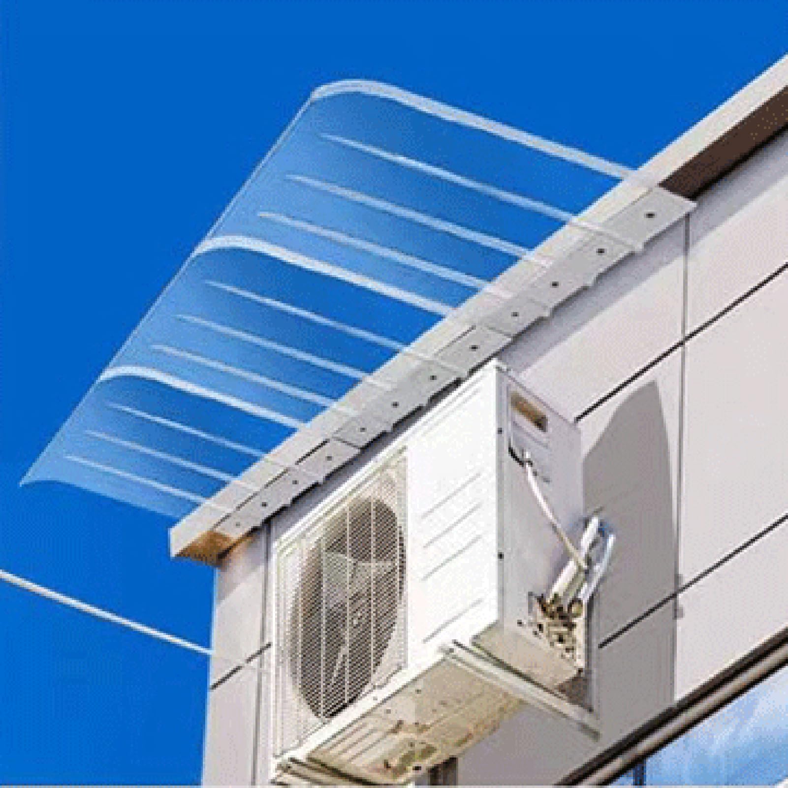 Auvent de porte polycarbonate 40 x 260 cm abri de porte invisible pluie neige