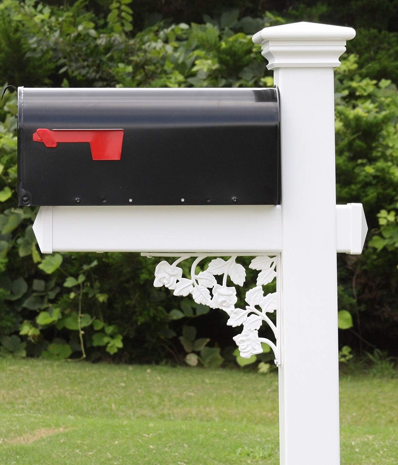 4Ever Products The Jefferson Vinyl/PVC Mailbox Post (Includes Mailbox) (White Mailbox)