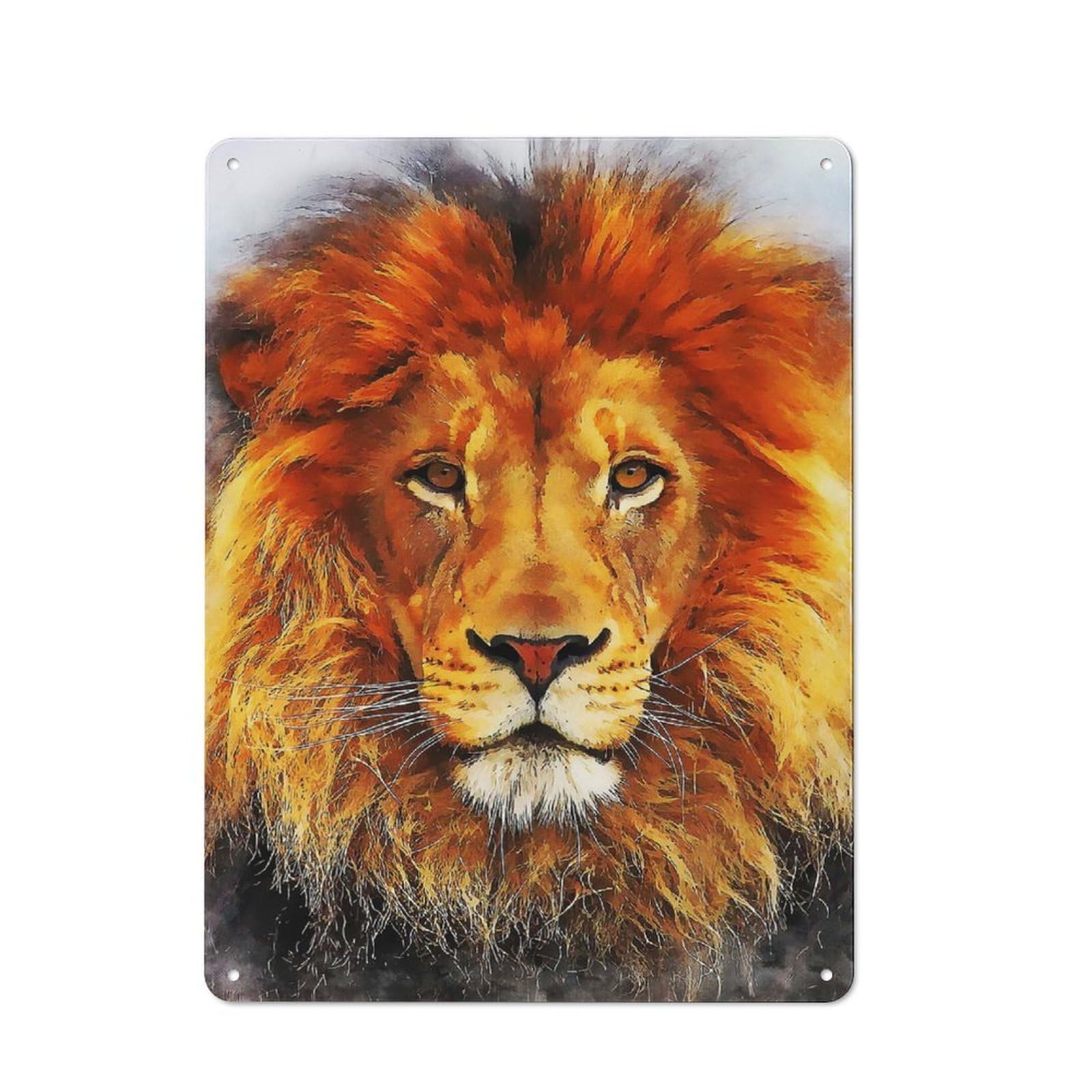 Junmoney Style-16 Lion 4 Retro-Style Tin Wall Plaque 40X30cm For Café Or Home Bar, For Themed Interiors In Cafés And Home Bars