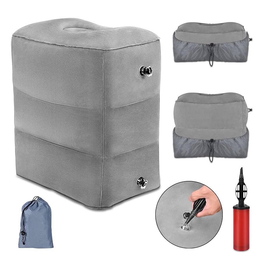 Amazon.co.jp: YOLODE フットレスト 飛行機 三段階高さ調整 空気