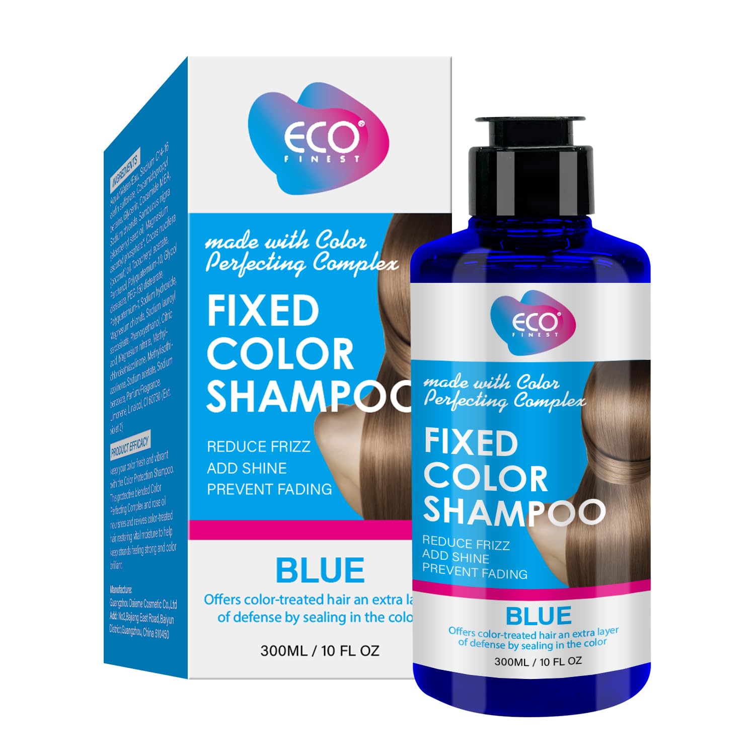 Eco finest Fixed Color Shampoo, Color Depositing Conditioner Colorwash, Color & Care While You Cleanse Hair, Low-lather Hair Dye Shampoo - BLUE