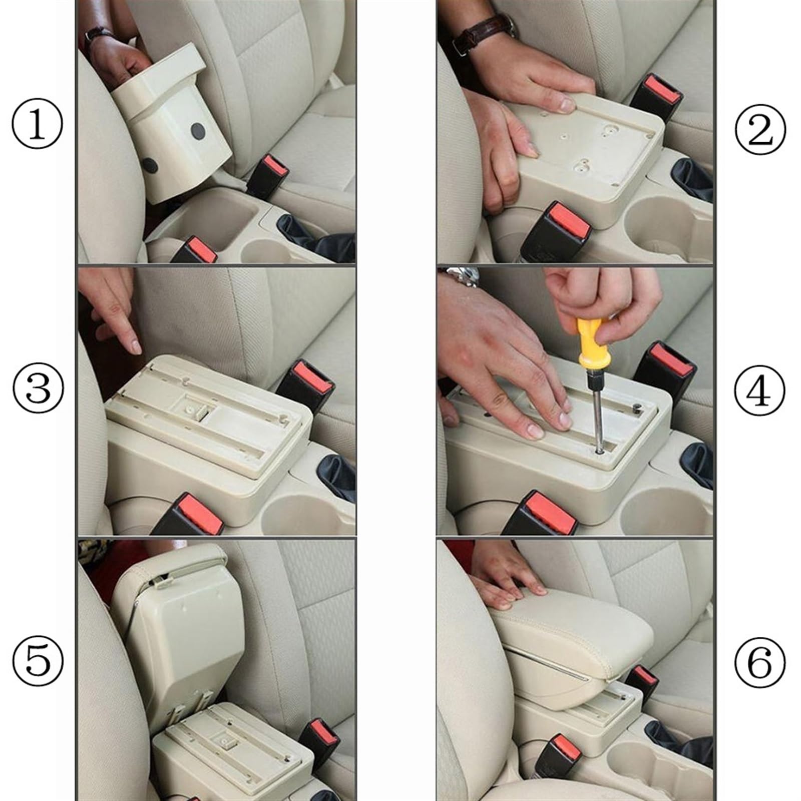 Organisateur console centrale pour voiture Accoudoir de voiture double couche, boîte rangement, décoration, style, pour Nissan Terrano III 2014 2015 2016 2017 2018(Black thread)