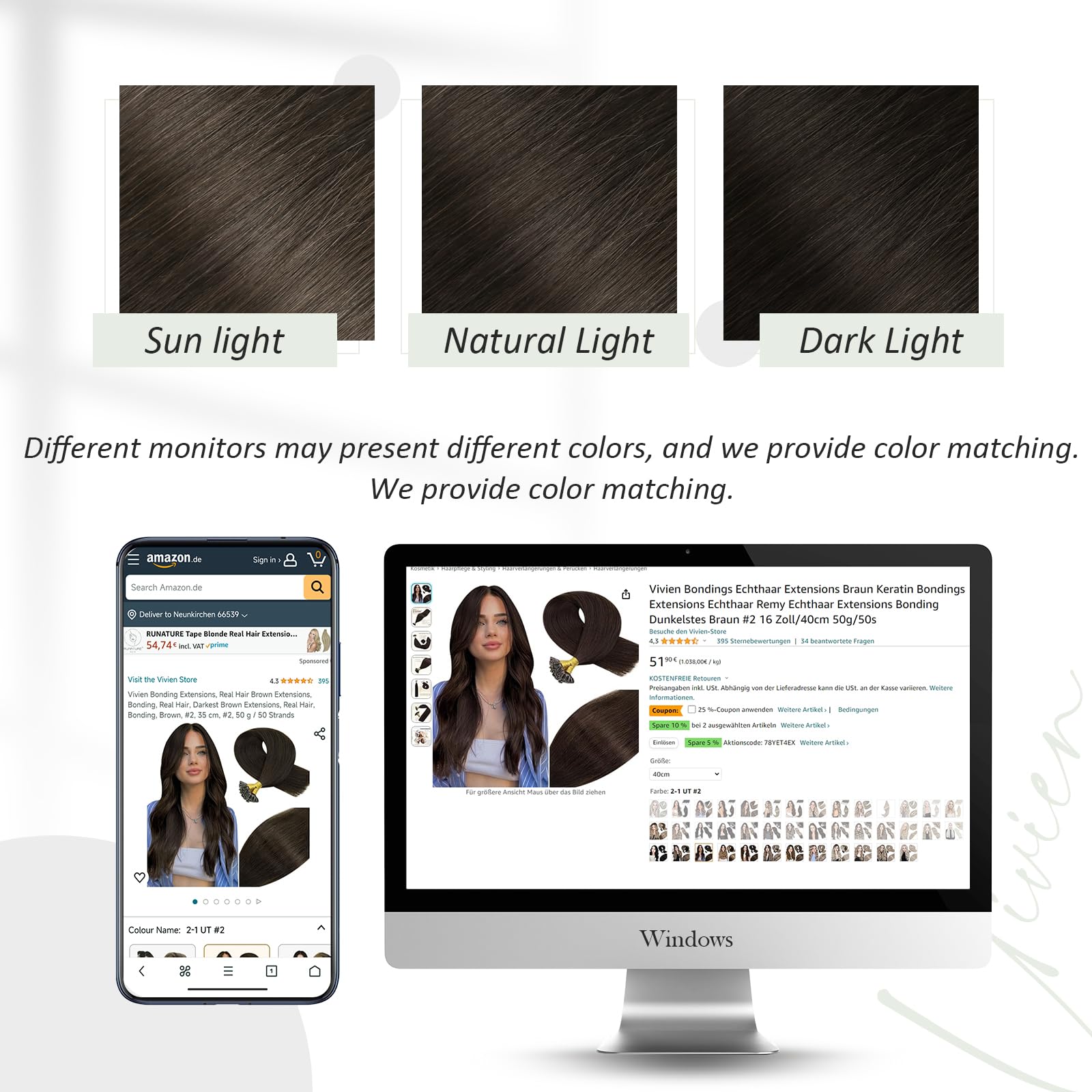 Vivien Bonding Extension Capelli Veri Cheratina Marrone 45cm Pre Bonded Extensions U Tip Capello Umano Lisci 50g 50s Hot Fusion U Tip Capelli Veri Remy Human Hair Keratina #2 Marrone Scuro