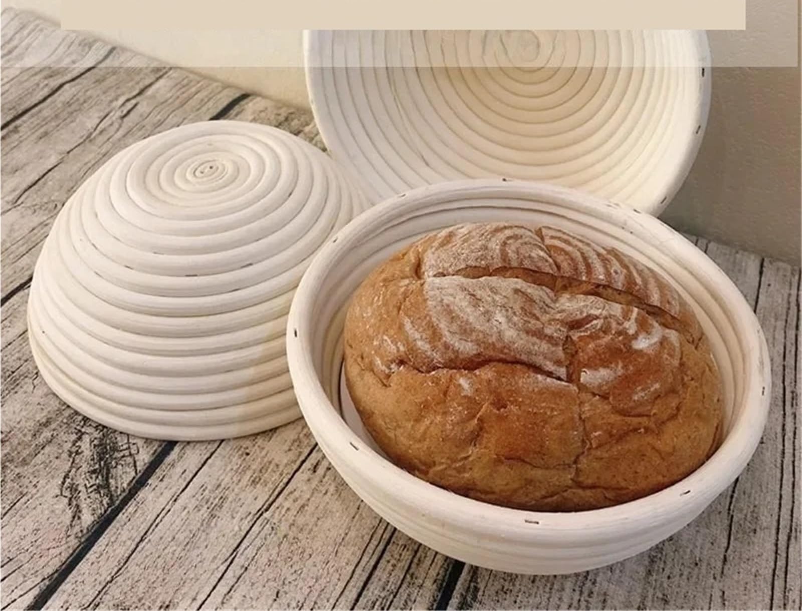 Cesta a prueba de pan mimbre, Natural, fermentación masa, cesta fermentada, herramientas for hornear Para Hornear Pan(Oval-21x15x8cm)