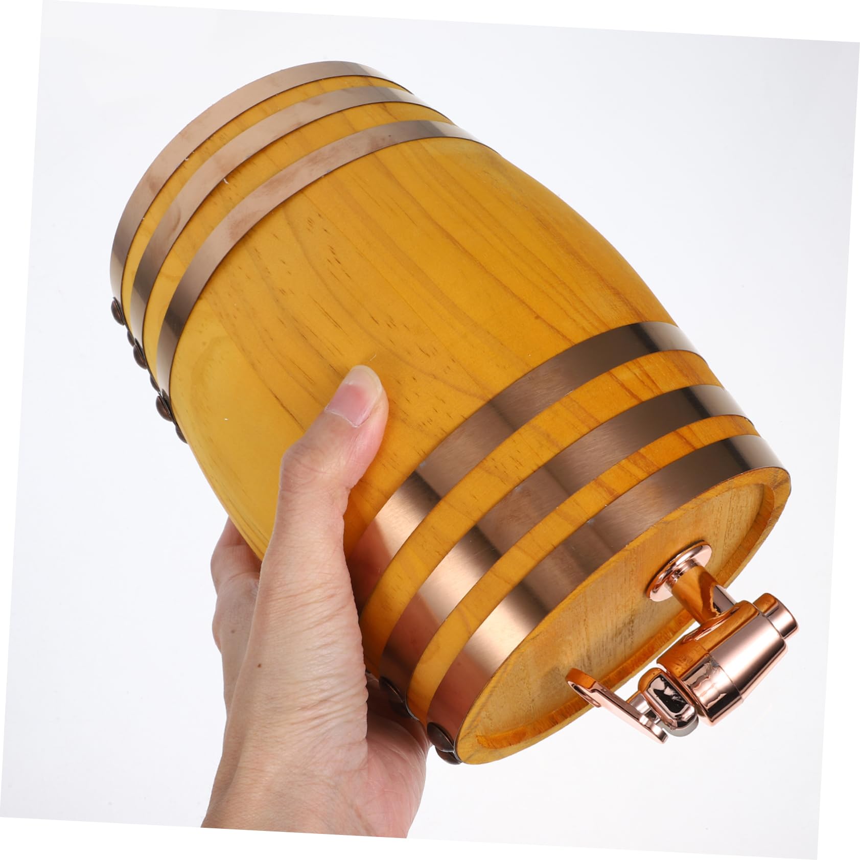 Botte in Legno da 1l Rubinetto in Resina e Supporto, Design Vintage e Compatto per Vino e Degustazione