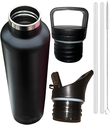 HYDRATION LOTUS - Botellas de agua de acero inoxidable con pajilla, para bebidas calientes y frías, de doble pared, con aislamiento térmico y a