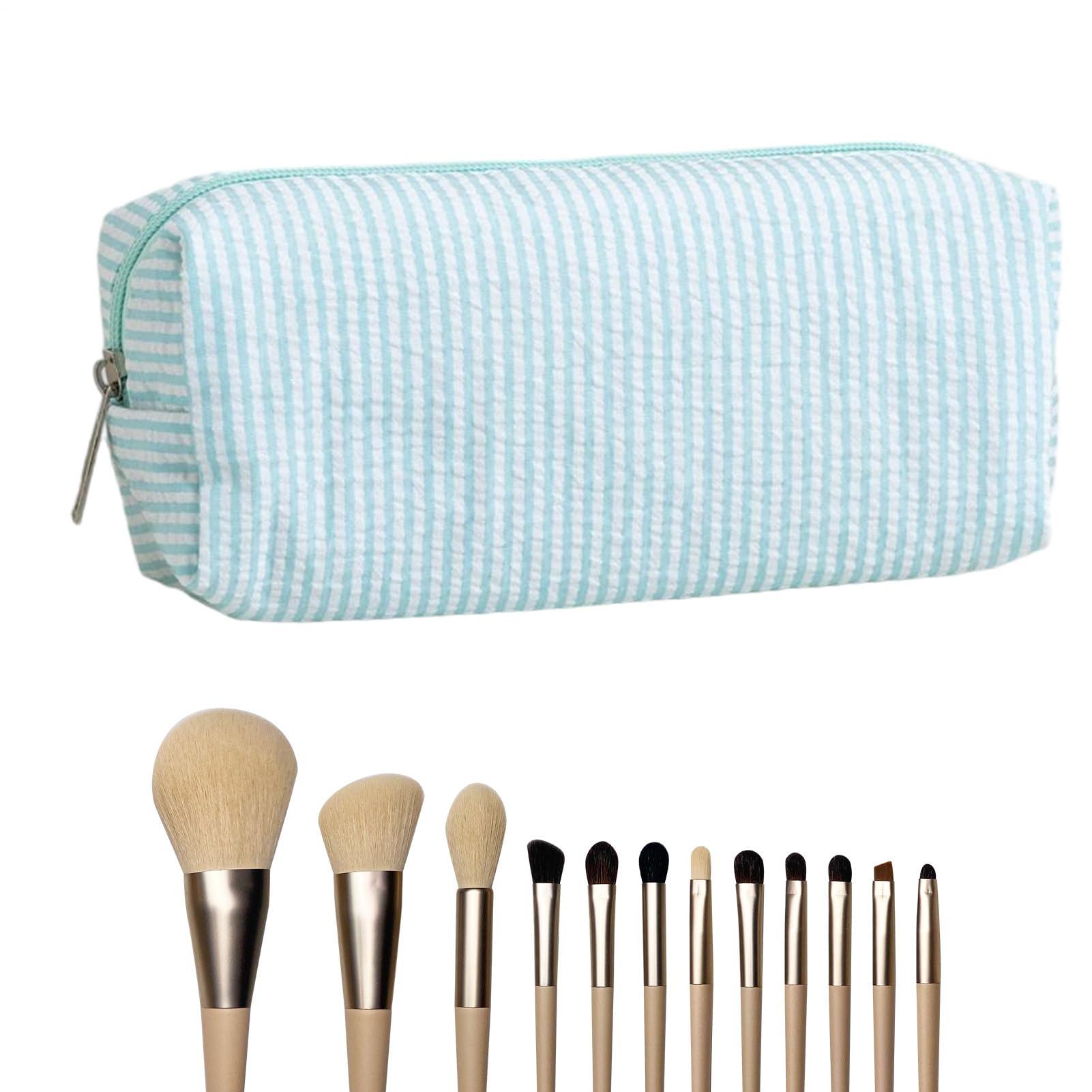 Tktouci Pencil Pouches | Seersucker Pencil Pouch Stationery Case,Portable Organizer School Supplies for Brushes Makeup Purse Daily Classroom Art Class Office Work Desk Home Birthday Preschool