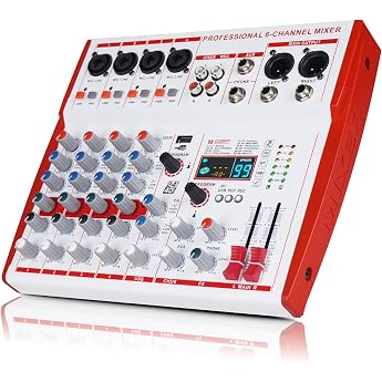 MW-6 6 Channel Portable DJ Mixer for Podcast and Family Party