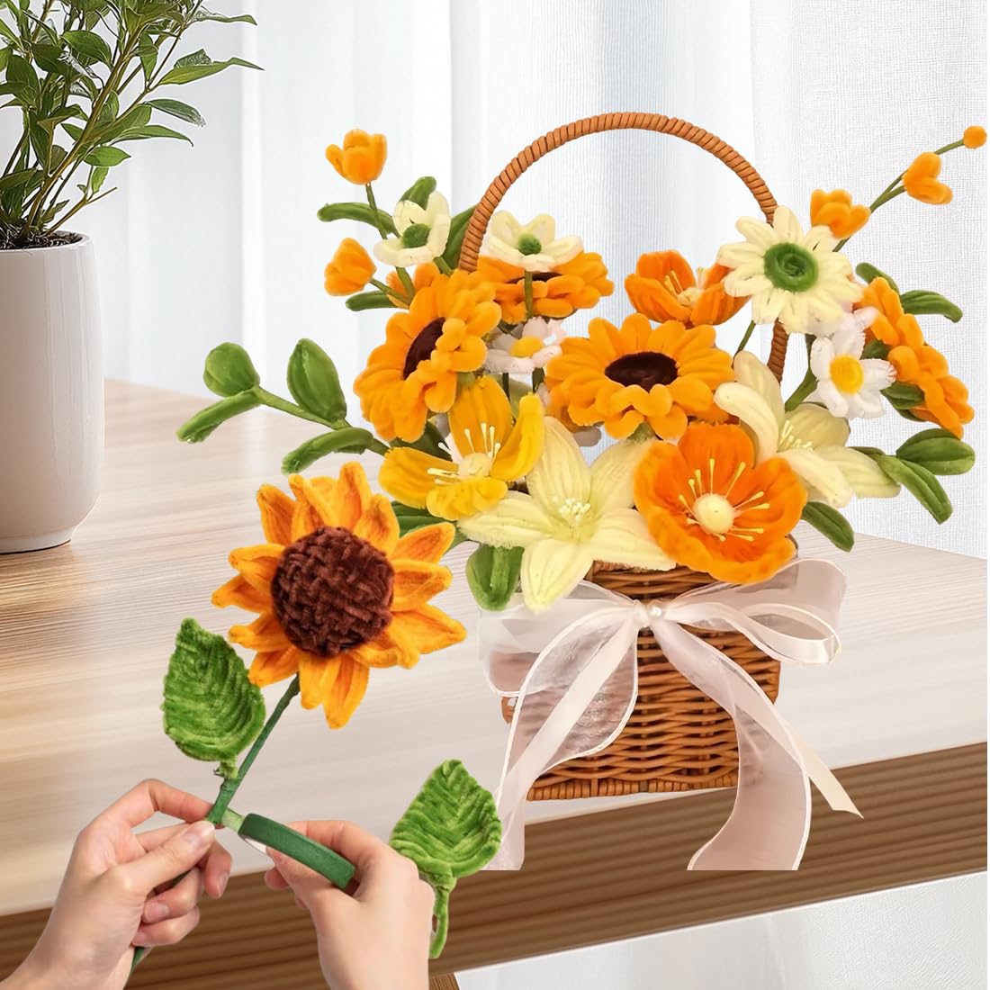 Pistils Fleurs Artificiel XRXYMQ 1750 Pièces Cure-Pipe Pistil Fleur Loisir Creatif