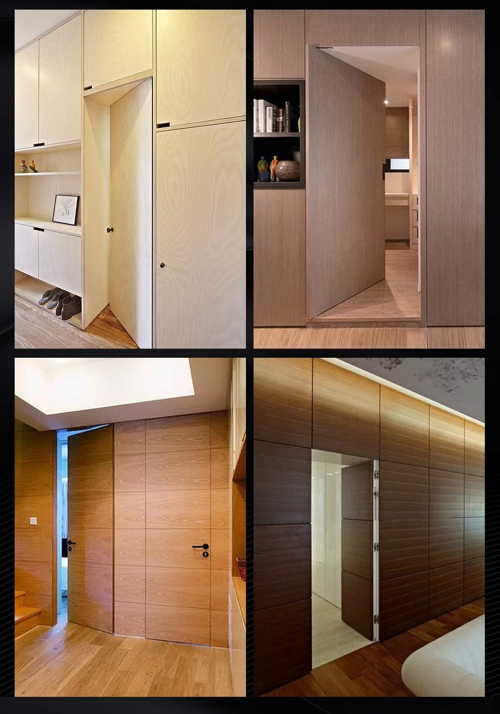 Invisible Hinges Concealed Door Hinge Heavy Duty Hidden Hinge Up to 132lbs 3-D Adjustable - Silver -1 Pair